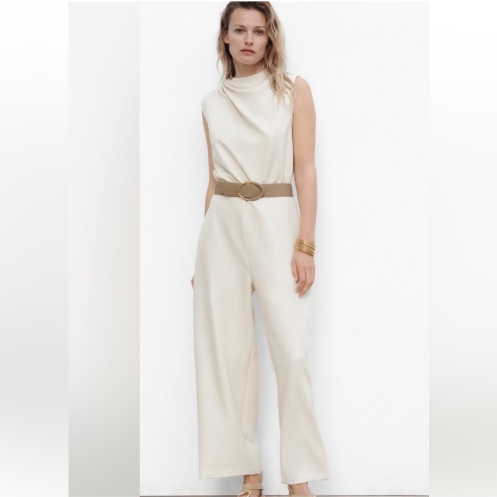 Cream Zara jumsuit Size S Brand New